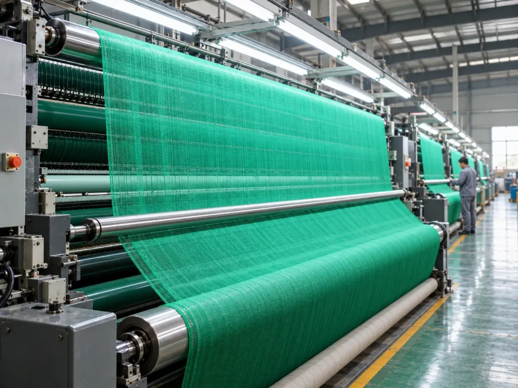 Industrial net knitting machine producing safety netting