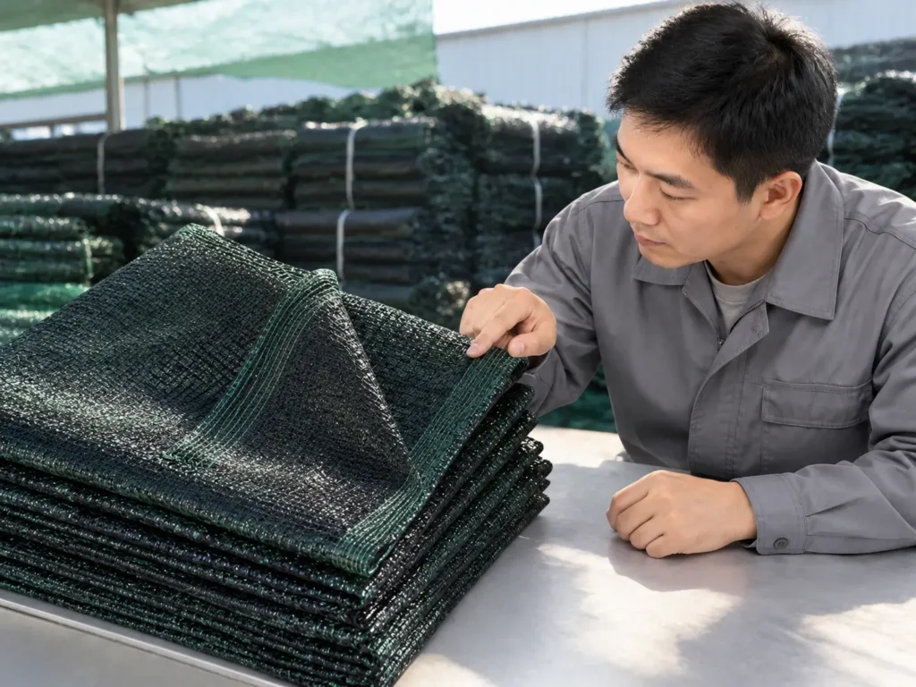 Quality inspection of mesh size and netting dimensions